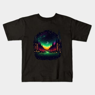 Galactic Forest - Black BG Kids T-Shirt